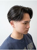 爽やかセンターパート×ニュアンスパーマショート