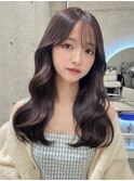 上品韓国◇暗め透明感ラベンダーグレージュ顔周りレイヤーカット