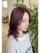 フゥカ 売市店(fuka)&nbsp;ミディアムスタイル×ワインレッドカラー　八戸