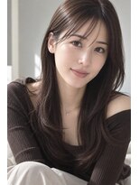 ダル 渋谷/表参道(DAL.)&nbsp;ミディアムレイヤーロングレイヤーダークブラウン韓国風