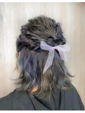 バブルス 本川越店(BUBBLES) ハーフアップアレンジ×パープルラメ☆