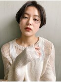 グレーベージュ前髪パーマレイヤーカットダブルカラー髪質改善