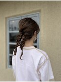 ロープ編みツインテール