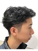 サイドパート・アップバンク・メンズパーマスタイル