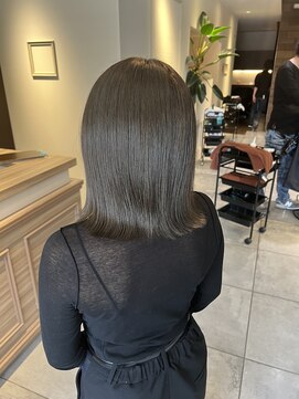 ヘアースタジオ エフ(Hair studio f) オリーブグレージュ/切りっぱなしボブ