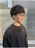 無造作パーマ 黒髪パーマ ツーブロック マッシュパーマ / 井上