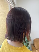 エルフゥ(Elle fou)&nbsp;切りっぱなしボブ　イヤリングカラー　オレンジ