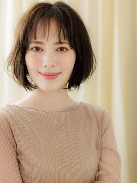 カバーヘア ブリス 川口(COVER HAIR bliss) グレーベージュ前髪パーマ乾かすだけ抜け感ゆるふわボブW川口