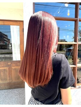 リエットヘアー 杢左店(Lie-et. hair) 透明感と深みのある/チェリーレッドブラウン/オレンジブラウン