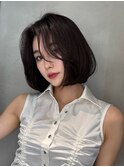 オリーブグレー/ボブ/顔周り/小顔/レイヤー/髪質改善/縮毛矯正