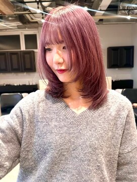 ディッセンバー 神宮前(December) 暖色カラー/ピンクカラー/レイヤーカット/ケアブリーチ/渋谷