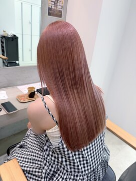 ビブ(VIV) 艶髪ぱつっとロング×ミルクティーピンクベージュ♪