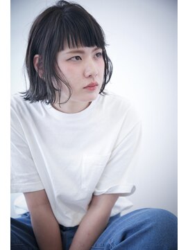 ジュノ イオン鹿児島店(Juno) ダークブルージュの切りっぱなしボブ