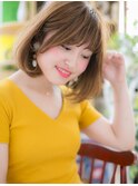 ★外国人風ことりベージュ前下がりフレンチボブ10代20代30代★6