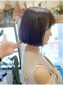 【佐藤健太郎】前下がりダークグレージュ小顔切りっぱなしボブ