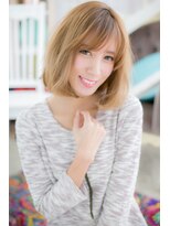 ミック ヘアアンドメイク アップ 駒込店(miq Hair&Make up)&nbsp;外国人風ラフニュアンス♪インナーハイライトロブヘアc1