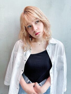 アイティー バイ アルバム 中野店(IT by ALBUM) ラフウェーブ_外ハネボブセクションカラーペールベージュ_38712