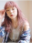 ばさばさウェーブ_チェリーブラウンフェミニンロング_68633