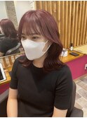 ワインレッド×魅せる顔まわり