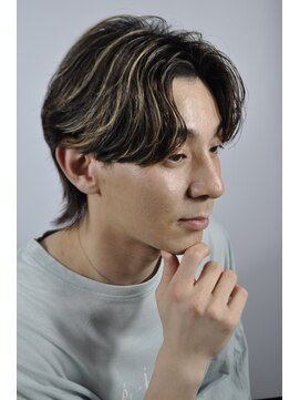 ヒロギンザ 新橋銀座口店(HIRO GINZA) センターパートメッシュスタイル