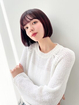 ロンド クラン 岡崎(Lond Clan) 【ワインレッド×タッセルボブ】大人可愛いボブ