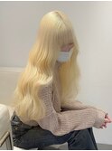 10719ブロンドホワイトアッシュウルフレイヤーロングワンカール