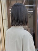地毛風カラー矢場町ボブ切りっぱなしボブグレージュ冬カラー栄