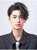 【大人の色気ヘア】かき上げ波巻きパーマ黒髪パーマ