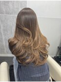 韓国ヘア　2wayバング  レイヤーカット ベージュカラー
