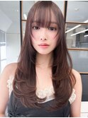 春◎大人ガーリーレイヤーブラウン×バタフライカット