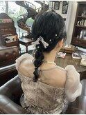 結婚式お呼ばれ編み下ろしヘアセット