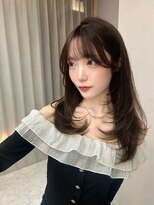 ボタン コロン 表参道 原宿(VOTAN COLON)&nbsp;ハッシュカット/韓国レイヤー/顔まわり/ブラウン/ベージュ/前髪