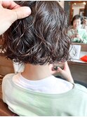 原宿ショートボブパーマスパイラルパーマミニボブ大人ボブ30代