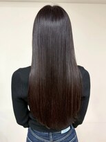 キャパ セントラル 天神 大名店(CAPA central)&nbsp;縮毛矯正 ロング 髪質改善 ダークグレージュ 艶髪 ストレート