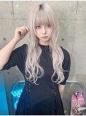 ミルクティーブロンドニュアンスウルフワンホンレイヤー渋谷