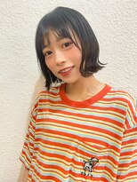 クオート(quoit) ヘアドネーションでも可愛く☆黒髪切りっぱなしボブ 外ハネボブ
