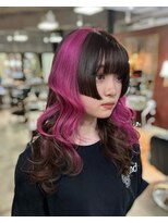 モモ(momo)&nbsp;ハイトーンインナーカラーイヤリングカラーデザインカラーピンク