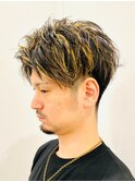 メンズカット+ハイライト