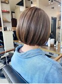 20代30代40代ナチュラル大人可愛い前下がりショートボブスタイル