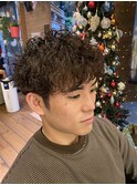 メンズカット×波巻きスパイラルパーマ