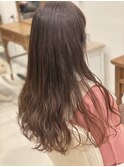 艶ストレート・アッシュベージュ・ナチュラルカール