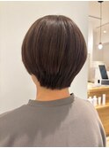 オリーブグレージュ×ショート