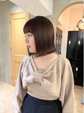 ローレン(LOREN) 黒髪/ボブルフ/ネビージュ/小顔/ワンレン/栄/髪質改善/前髪