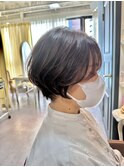 くびれショート／ショートボブ／アッシュブラウン／髪質改善