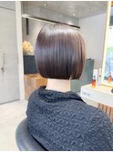 ボブショートボブ縮毛矯正ベージュグレージュ門前仲町