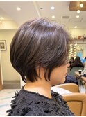 大人ガーリー/レイヤーショート/前髪白髪/20代30代40代50代/大宮