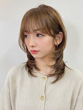 アフロート ディル(AFLOAT D'L) 小顔前髪顔まわりふんわりミディアムレイヤー20代30代40代