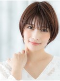暖色系カラー大人美人ひし形前下がりショートt小山20代30代40代