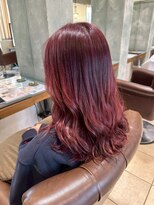 エール 生駒(aile Total Beauty Salon)&nbsp;ブリーチなしWカラーピンクレッド×艶カラー
