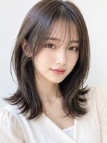 ムーン 仙台一番町店(OON)&nbsp;オリーブベージュ/艶カラー/髪質改善/ミディアムレイヤー/仙台